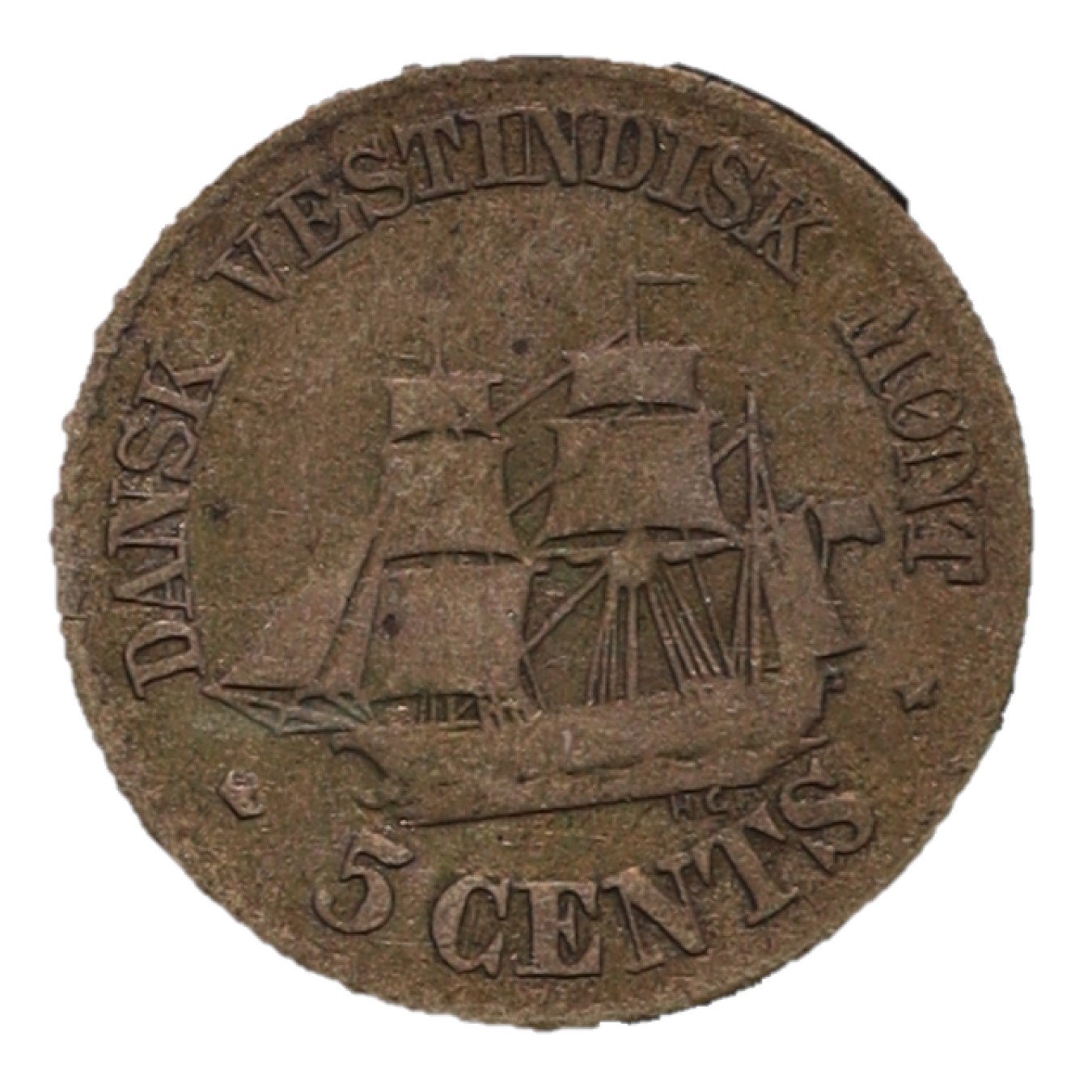 丹麥Danish West Indies 5 Cents 丹屬西印度群島 5分