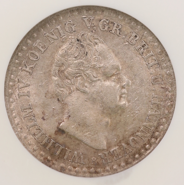 Kingdom of Hanover King William IV Silver Coin 1/12 Thaler漢諾威王國 國王威廉四世 1/12塔勒銀幣