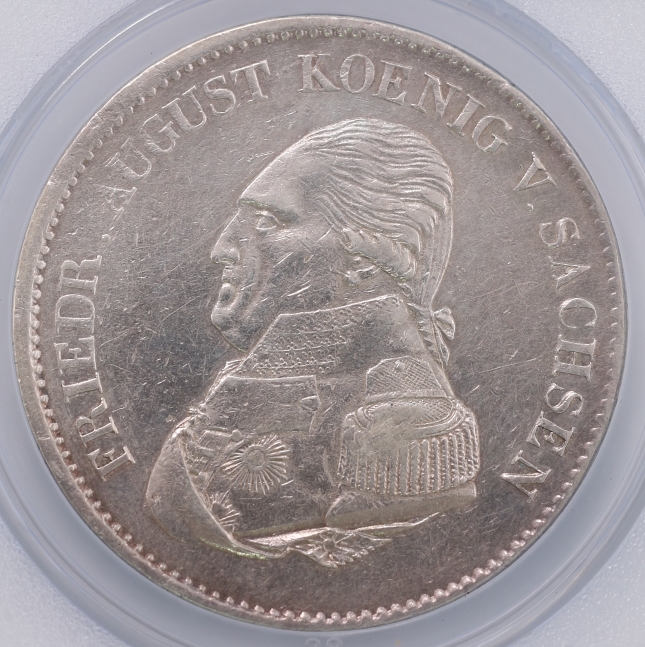 Kingdom Of Saxony King Friedrich August I Silver Coin 1 Thaler <br>薩克森王國 腓特烈·奧古斯特一世 1塔勒銀幣