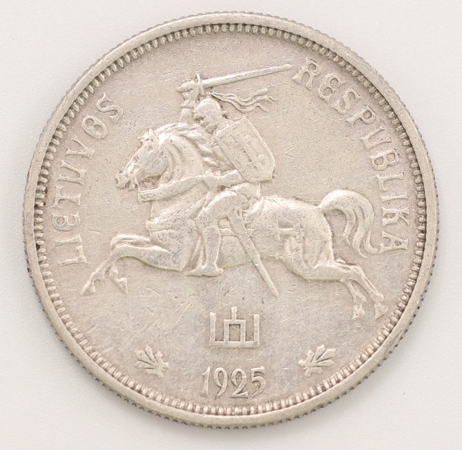 1925 Republic of Lithuania 5 Litai Silver Coin 立陶宛共和國 5立特銀幣