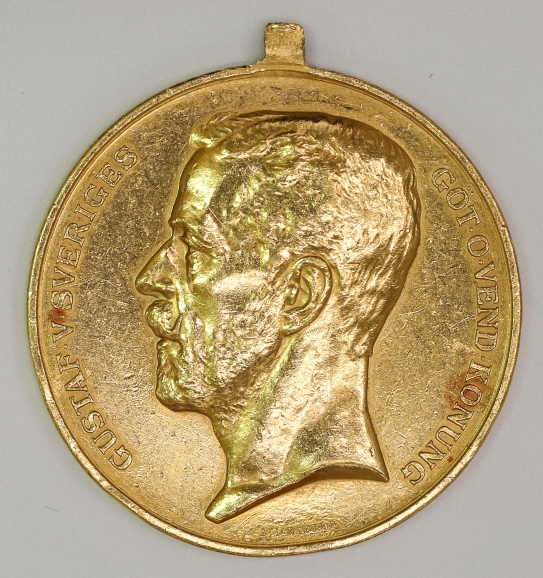 The Royal and Patriotic Medal (Full Size), Gold, Gustaf V 古斯塔夫五世時期 金質皇家愛國獎章 (官方版)