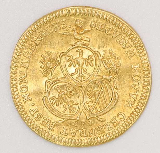 Holy Roman Empire Free Imperial City of Nuremberg 1/2 Ducat Gold Coin 神聖羅馬帝國 紐倫堡帝國自由城市 1/2達克特金幣